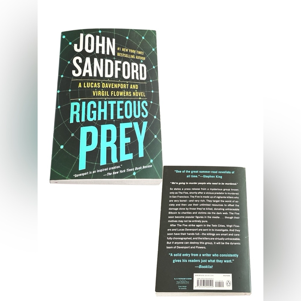 John Sandford Righteous Prey Paperback Book